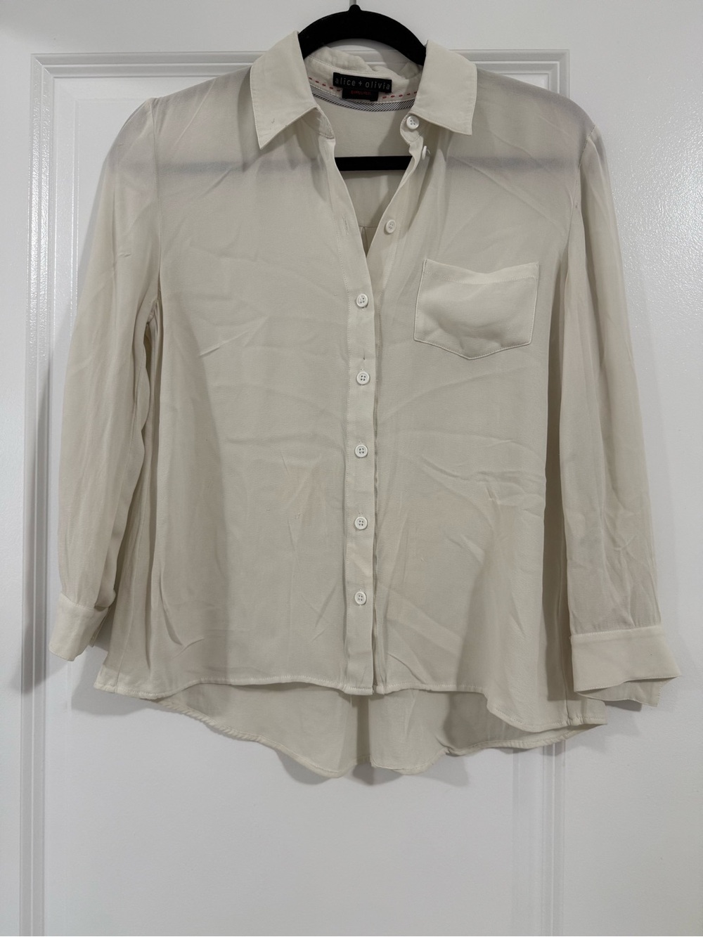 Alice + Olivia Women's Cream Button-Front Shirt